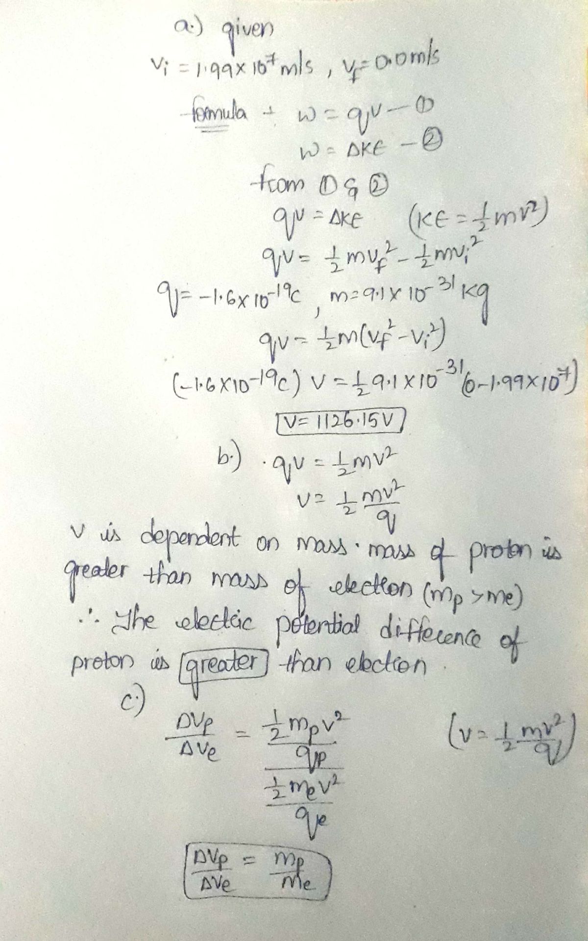 Physics homework question answer, step 1, image 1